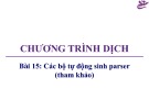 Bài giảng Chương trình dịch: Bài 15 - Trương Xuân Nam