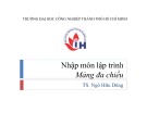 Bài giảng Nhập môn lập trình: Bài 7 - TS. Ngô Hữu Dũng