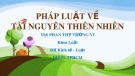 Bài giảng Luật môi trường: Chương 3 - ThS Phan Thỵ Tường Vi