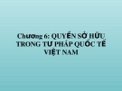 Bài giảng Tư pháp quốc tế - Chương 6: Quyền sở hữu trong tư pháp quốc tế Việt Nam