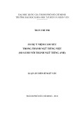 Luận án Tiến sĩ Ngữ văn: Ẩn dụ ý niệm cảm xúc trong thành ngữ tiếng Việt (so sánh với thành ngữ tiếng Anh)