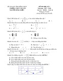 Đề thi HK 1 môn Toán lớp 12 năm 2017-2018 - THPT Chuyên Nguyễn Đình Chiểu