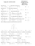 Đề thi HK 1 môn Toán lớp 12 năm 2017-2018 - THCS & THPT Hòa Bình