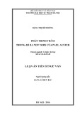 Luận án Tiến sĩ Ngữ văn: Phản trinh thám trong bộ ba New York của Paul Auster