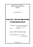 Luận án Tiến sĩ Khoa học Giáo dục: Dạy học các tác phẩm thơ Lí - Trần ở nhà trường phổ thông theo hướng minh giải văn bản