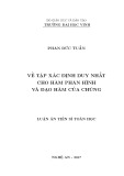 Luận án Tiến sĩ Toán học: Về tập xác định duy nhất cho hàm phân hình và đạo hàm của chúng