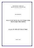 Luận án Tiến sĩ Tâm lý học: Nguy cơ sử dụng ma tuý ở học sinh Trung học phổ thông