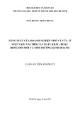 Luận án Tiến sĩ Kinh tế: Năng suất của doanh nghiệp nhỏ và vừa ở Việt Nam: Vai trò của xuất khẩu, hoạt động đổi mới và môi trường kinh doanh