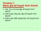 Bài giảng Kế hoạch kinh doanh: Chương 7