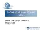 Bài giảng Thống kê và phân tích dữ liệu - Lê Kim Long và Phạm Thành Thái