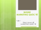 Bài giảng Marketing quốc tế: Tuần 1 - Th.S Nguyễn Thị Minh Hải