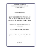 Luận án Tiến sĩ Kinh tế: Quản lý rủi ro thanh khoản ngân hàng thương mại của Ngân hàng nhà nước Việt Nam