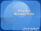 Bài giảng Chương 3: Microsoft Word - Nguyễn Dũng