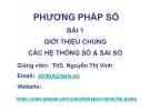 Bài giảng Phương pháp số: Bài 1 - ThS. Nguyễn Thị Vinh