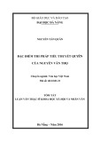 Tóm tắt Luận văn Thạc sỹ Khoa học xã hội và nhân văn: Đặc điểm thi pháp tiểu thuyết Quyên của Nguyễn Văn Thọ
