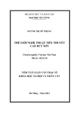 Tóm tắt Luận văn Khoa học xã hội và nhân văn: Thế giới nghê thuật tiểu thuyết Cao Duy Sơn