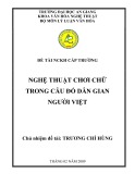 Đề tài nghiên cứu khoa học ngành Lý luận văn hóa: Nghệ thuật chơi chữ trong câu đố dân gian người Việt