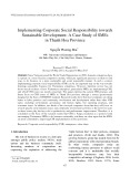 Implementing corporate social responsibility towards sustainable development: A case study of smes in Thanh Hoa province