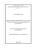 Luận văn Thạc sĩ Ngôn ngữ học: Khảo sát lỗi sử dụng động từ tiếng Việt (trên tư liệu môn Ngữ văn của học sinh trường trung học cơ sở Thạch Hòa, Thạch Thất, Hà Nội)