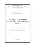 Luận văn Thạc sĩ Quan hệ quốc tế: Quan hệ Việt Nam – Thái Lan dưới góc nhìn của chủ nghĩa tự do (2006-2015)