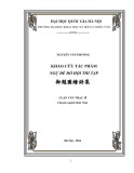 Luận văn Thạc sĩ: Khảo cứu tác phẩm Ngự đề đồ hội thi tập