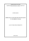 Luận văn Thạc sĩ Quan hệ quốc tế: Chính sách của Hàn Quốc đối với Trung Quốc từ năm 2000 đến năm 2016