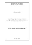 Luận văn Thạc sĩ Quản lý Giáo dục: Quản lý hoạt động đào tạo nghề cho lao động nông thôn tại tỉnh Tuyên Quang trong giai đoạn hiện nay