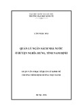 Tóm tắt Luận văn Thạc sĩ Kinh tế: Quản lý ngân sách nhà nước ở huyện Nghĩa Hưng, tỉnh Nam Định