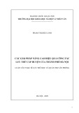 Tóm tắt Luận văn Thạc sĩ Lưu trữ: Các giải pháp nâng cao hiệu quả công tác lưu trữ cấp huyện tại thành phố Hà Nội