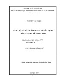 Tóm tắt Luận văn Thạc sĩ Lịch sử: Đảng bộ Hà Tây lãnh đạo chuyển dịch cơ cấu kinh tế 1991-2006