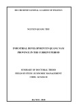 Summary of Doctoral Thesis Economic management: Industrial development in quang nam province in the current period