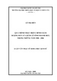 Tóm tắt Luận văn Thạc sĩ Lịch sử: Quá trình thực hiện chính sách ruộng đất của Đảng ở tỉnh Thanh Hóa trong những năm 1988-2006