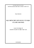 Tóm tắt luận văn thạc sĩ chuyên ngành văn học Việt Nam: Đặc điểm thể chân dung văn học của Hồ Anh Thái