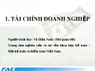 Báo cáo Tài chính doanh nghiệp - Vũ Hữu Nam