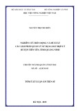 Tóm tắt Luận án Tiến sĩ: Nghiên cứu biến động và đề xuất các giải pháp quản lý sử dụng đất hợp lý huyện Tiên Yên, tỉnh Quảng Ninh