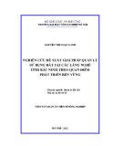 Tóm tắt Luận án Tiến sĩ: Nghiên cứu đề xuất giải pháp quản lý sử dụng đất tại các làng nghề tỉnh Bắc Ninh theo quan điểm phát triển bền vững