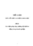 Tiểu luận Tổ chức lao động khoa học: Các biện pháp tăng cường kỷ luật lao động trong doanh nghiệp