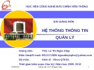 Bài giảng môn Hệ thống thông tin quản lý - Lê Thị Ngọc Diệp