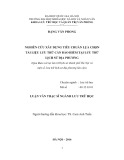 Luận văn Thạc sĩ Lưu trữ: Nghiên cứu xây dựng tiêu chuẩn lựa chọn tài liệu lưu trữ cần bảo hiểm tại Lưu trữ lịch sử địa phương