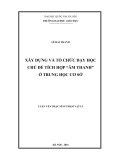 Luận văn Thạc sĩ Sư phạm: Xây dựng và tổ chức dạy học chủ đề tích hợp “Âm thanh” ở trung học cơ sở