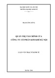 Tóm tắt Luận văn Thạc sĩ Kinh tế: Quản trị tài chính của Công ty cổ phần Kim khí Hà Nội