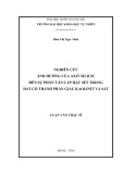 Luận văn Thạc sĩ Khoa học: Nghiên cứu ảnh hưởng của axit silicic đến sự phân tán cấp hạt sét trong đất có thành phần giàu kaolinit và sắt