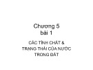 Bài giảng Khoa học đất - Chương 5: Các tính chất & trạng thái của nước trong đất