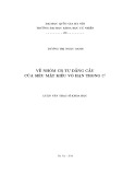 Tóm tắt Luận văn Thạc sĩ Khoa học: Về nhóm CR tự đẳng cấu của siêu mặt kiểu vô hạn trong C2