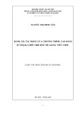 Tóm tắt Luận văn Thạc sĩ Quản lý giáo dục: Đánh giá tác động của chương trình Cao đẳng Sư phạm mới đối với giảng viên