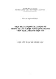 Tóm tắt Luận văn Thạc sĩ Xã hội học: Thực trạng đội ngũ lao động nữ trong doanh nghiệp ngoài quốc doanh trên địa bàn Hà Nội hiện nay