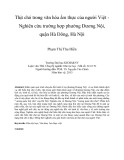 Thịt chó trong văn hóa ẩm thực của người Việt nghiên cứu trường hợp phường Dương Nội, quận Hà Đông, Hà Nội