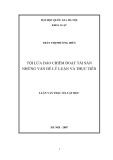 Tóm tắt Luận văn Thạc sĩ Luật học: Tội lừa đảo chiếm đoạt tài sản - những vấn đề lý luận và thực tiễn