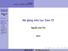 Bài giảng môn học Toán T2: Chương 1 - Nguyễn Anh Thi