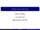 Bài giảng Thống kê xã hội: Chương 3 - Đỗ Thị Thúy Hằng